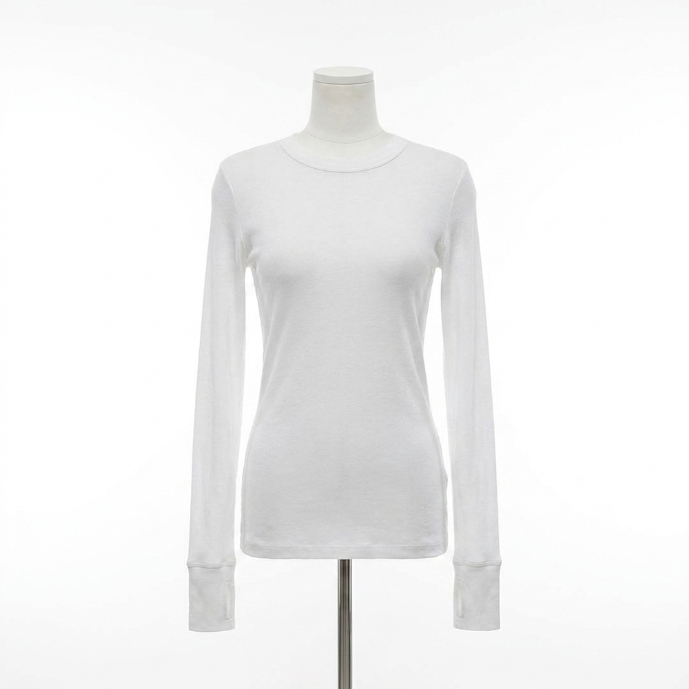 NEW ENZA COSTA easy cuffed crew tee in white enza costa